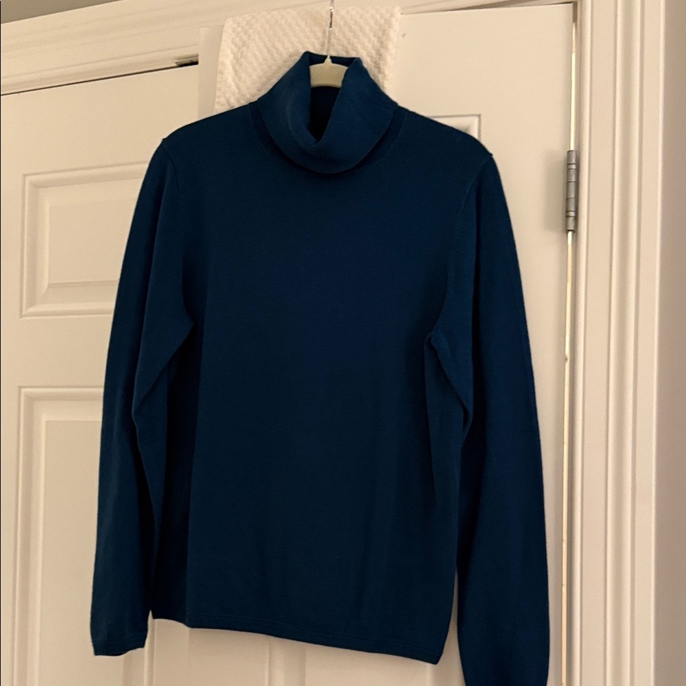 Ann Taylor Women's Teal Blue Turtleneck Sweater